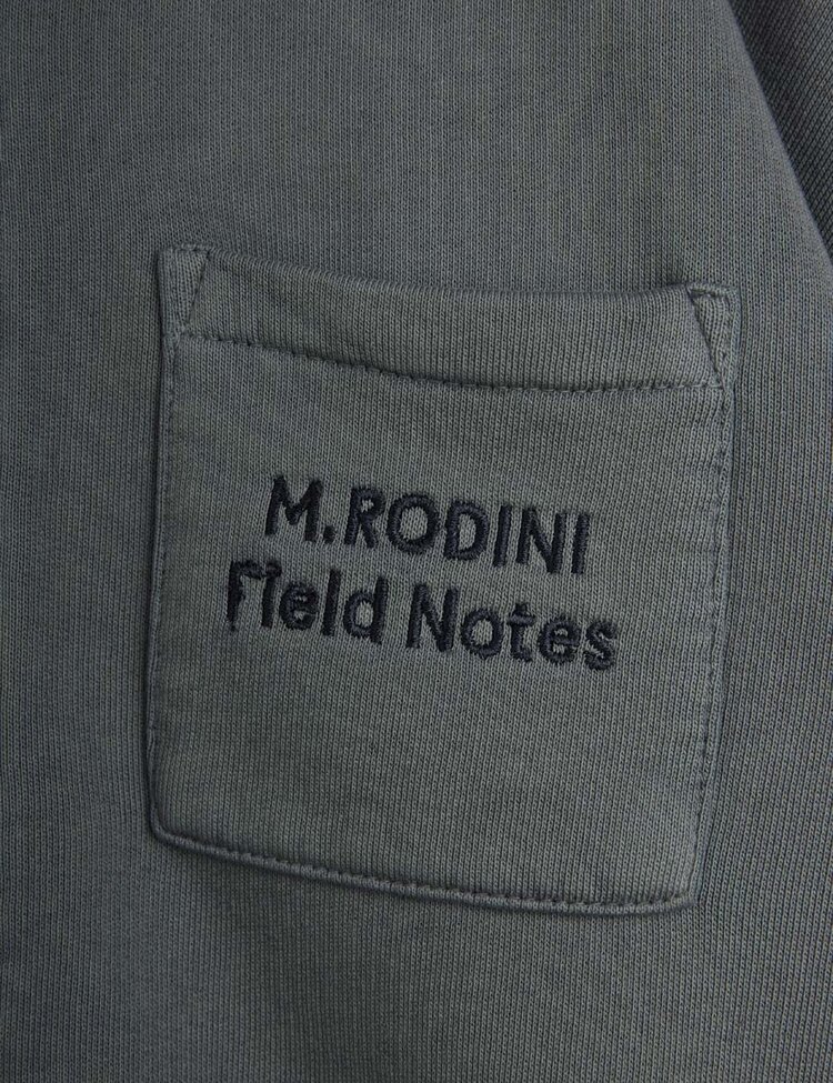Mini Rodini M.rodini field notes emb hoodie - grey