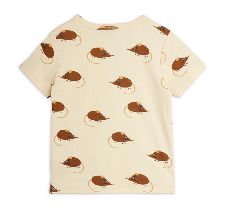 Mini Rodini Elephant shrew aop ss tee - beige