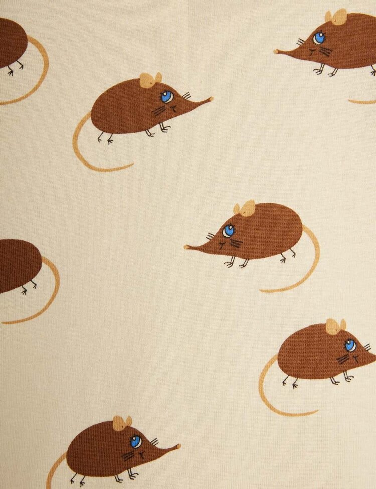 Mini Rodini Elephant shrew aop ss tee - beige
