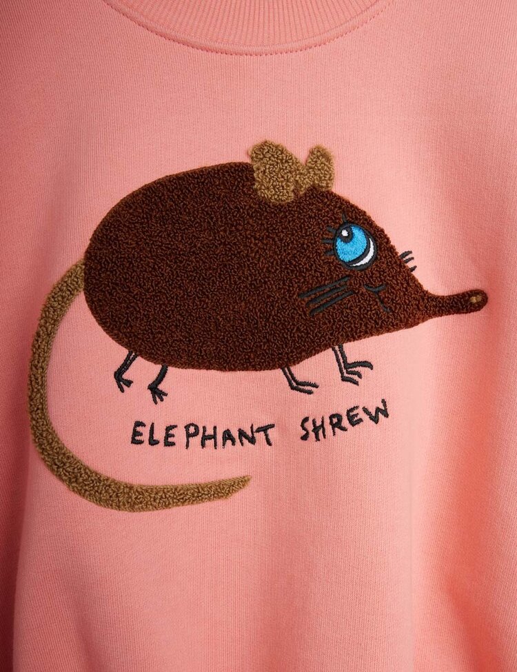 Mini Rodini Elephant shrew chenille sweatshirt - pink