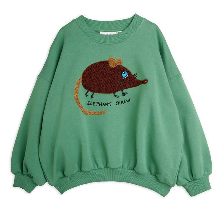 Mini Rodini Elephant shrew chenille sweatshirt - green
