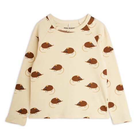 Mini Rodini Elephant shrew aop ls top - beige