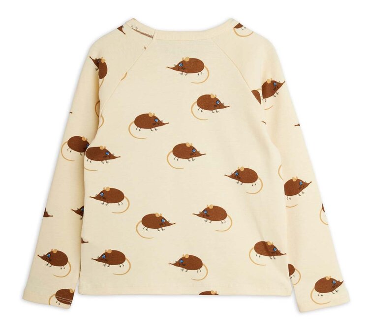 Mini Rodini Elephant shrew aop ls top - beige