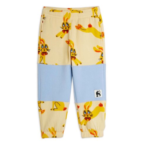 Mini Rodini Rabbit aop fleece trousers - yellow