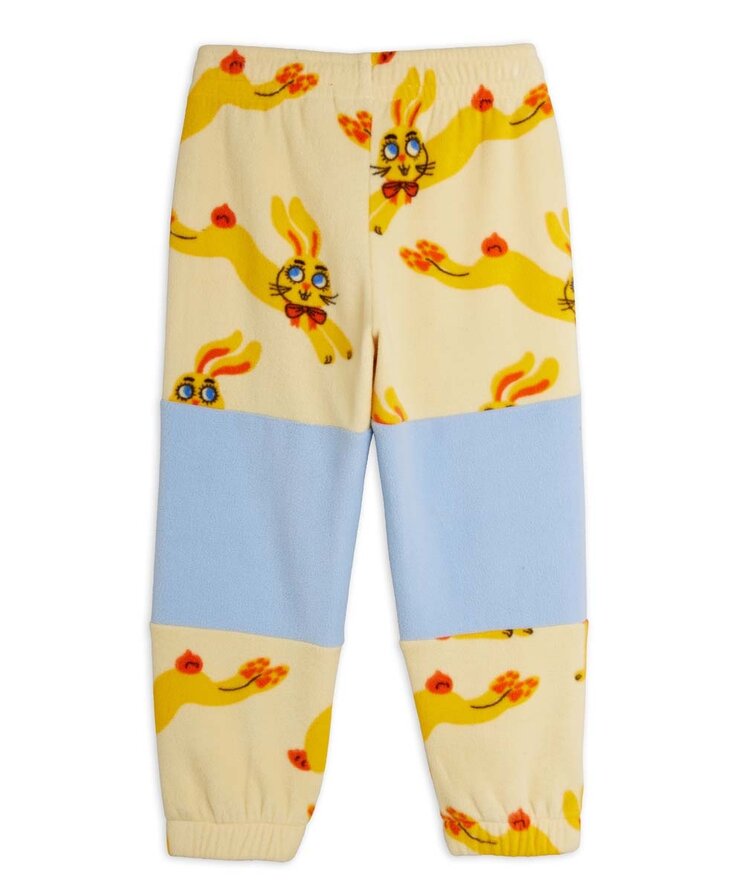 Mini Rodini Rabbit aop fleece trousers - yellow