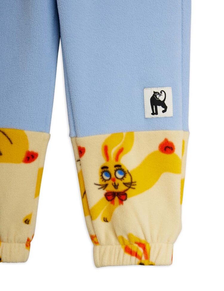 Mini Rodini Rabbit aop fleece trousers - yellow