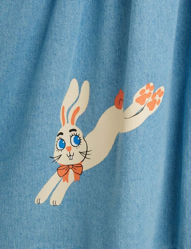 Mini Rodini LW denim rabbit sp woven dress - blue