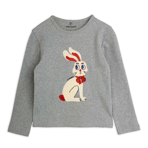 Mini Rodini Rabbit application ls top - grey