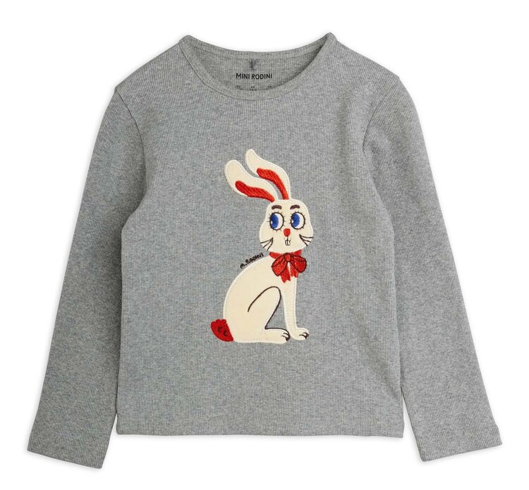 Mini Rodini Rabbit application ls top - gray
