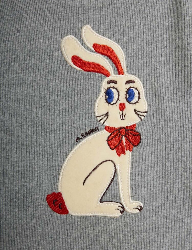 Mini Rodini Rabbit application ls top - grey