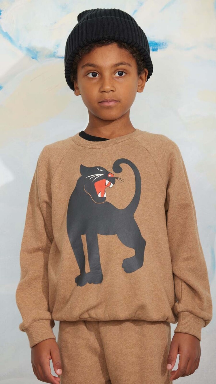 Mini Rodini Panther sp melange sweatshirt - brown