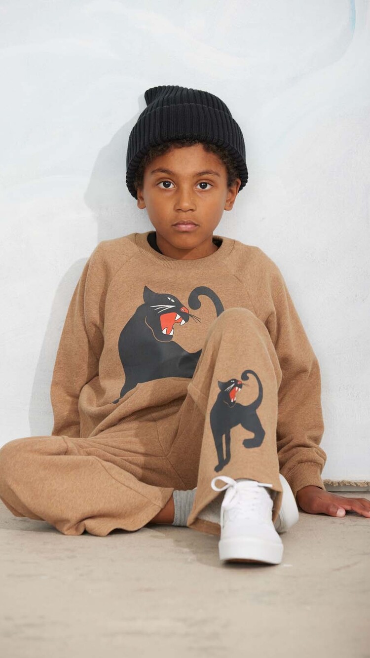 Mini Rodini Panther sp melange sweatshirt - brown