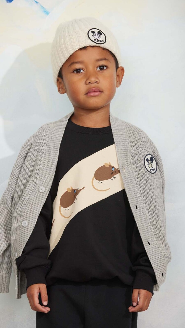 Mini Rodini Elephant shrew panel sweatshirt - black