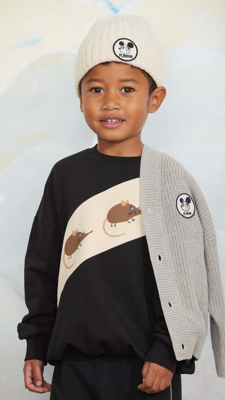 Mini Rodini Elephant shrew panel sweatshirt - black