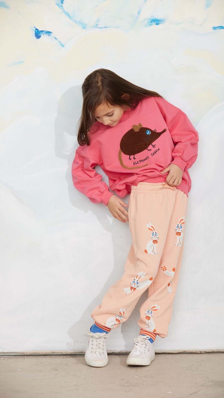 Mini Rodini Elephant shrew chenille sweatshirt - pink