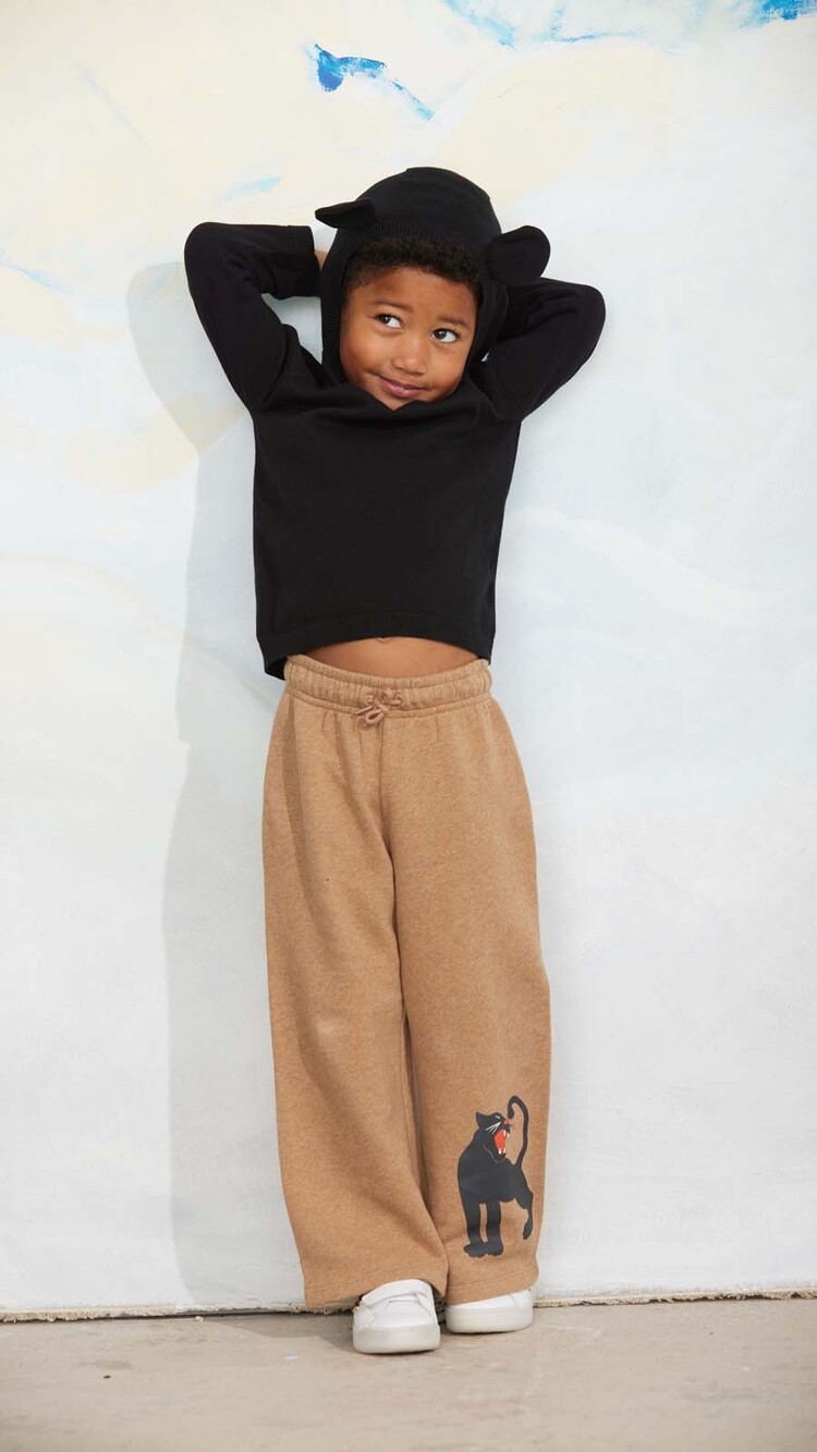 Mini Rodini Panther sp melange sweatpants - brown