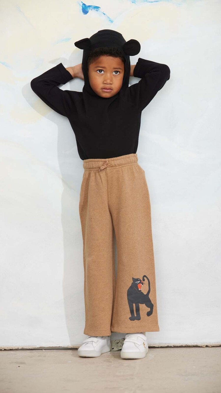 Mini Rodini Panther sp melange sweatpants - brown