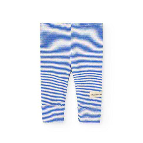 The Animal Observatory Penguin Baby Leggings - blue stripe