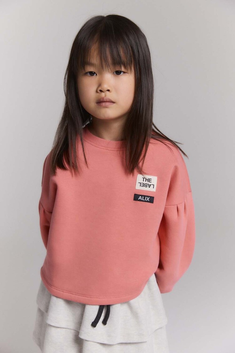 ALIX Knitted cropped sweater - bright coral