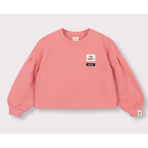 ALIX Knitted cropped sweater - bright coral