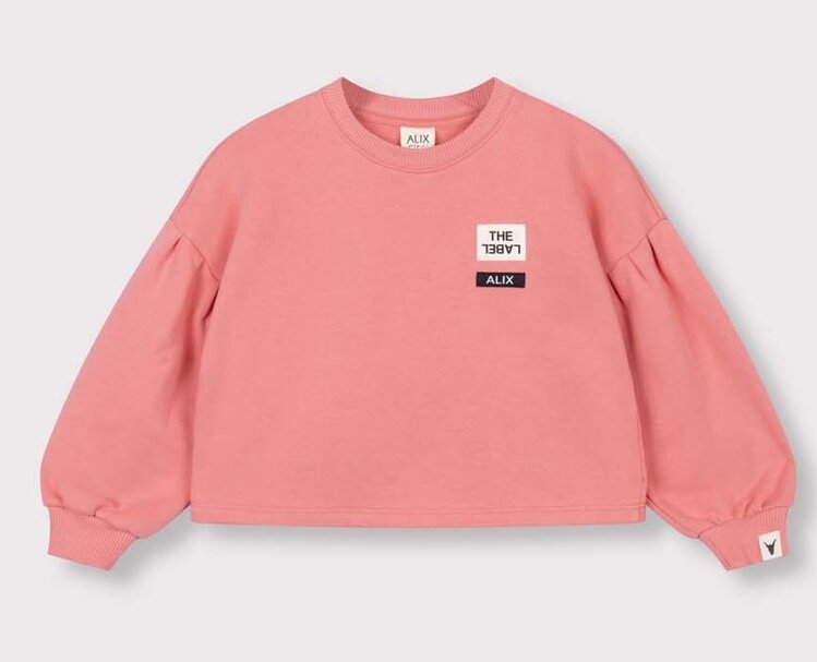 ALIX Knitted cropped sweater - bright coral