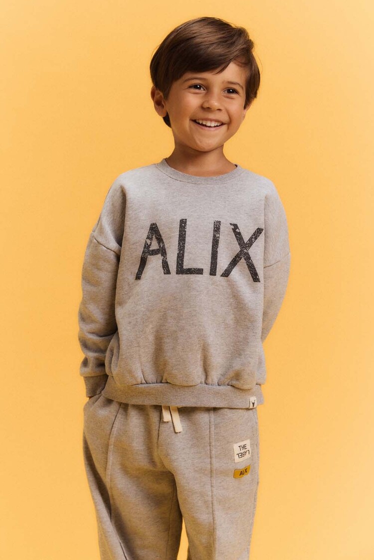 ALIX Knitted world tour sweater - soft grey melange
