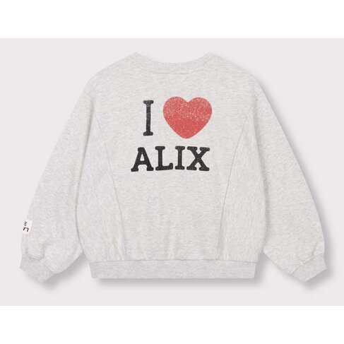 ALIX Knitted batwing sweater - light gray melange