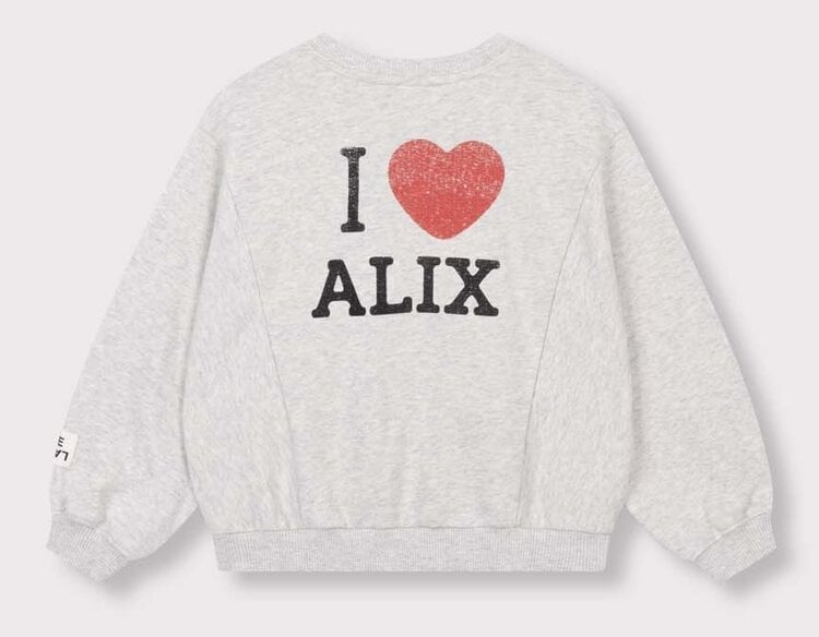 ALIX Knitted batwing sweater - light grey melange
