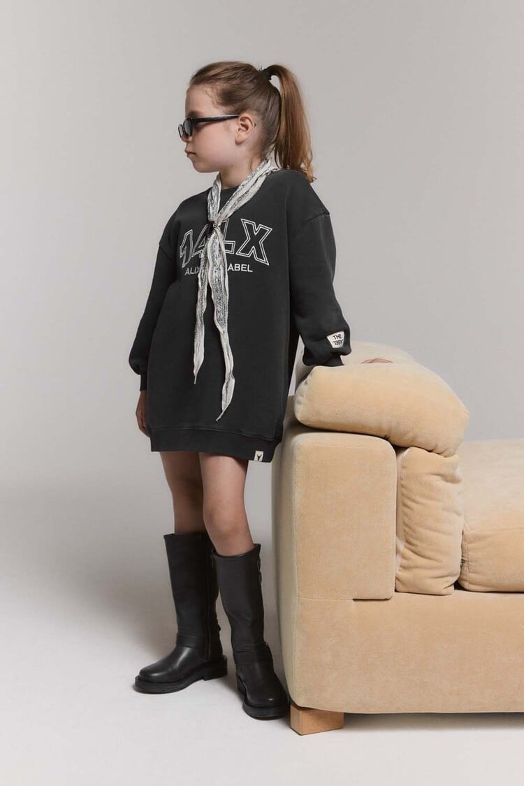 ALIX Knitted 14lx sweatdress - charcoal gray