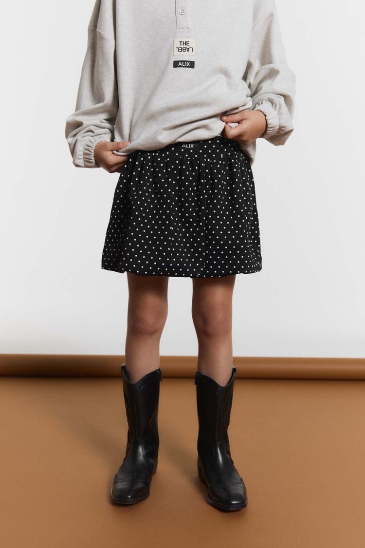 ALIX Woven dot skirt - black / white
