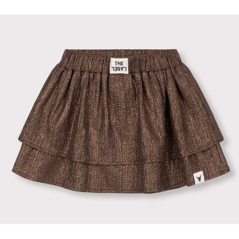 ALIX Knitted shiny skirt - warm brown