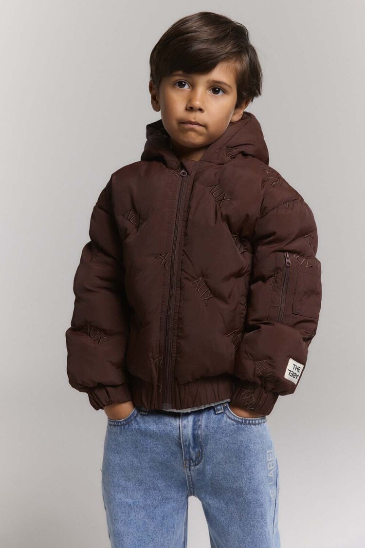 ALIX Woven Alix quilted coat - warm brown