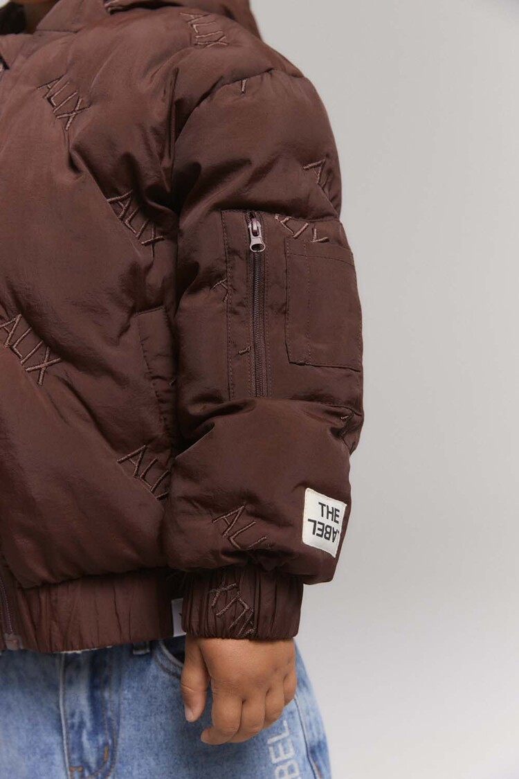 ALIX Woven Alix quilted coat - warm brown