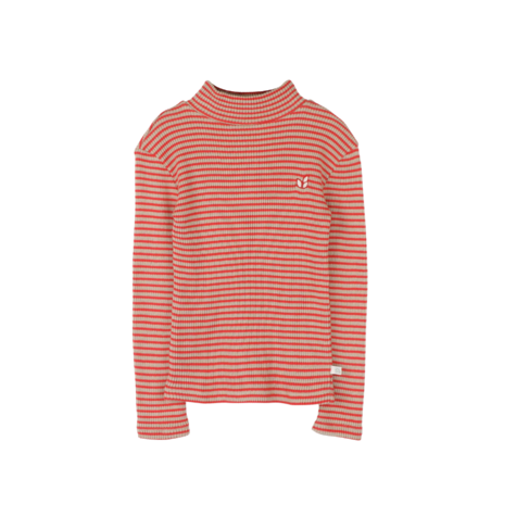 Jenest Tara Turtle Neck Ls T-Shirt - Beige/Red