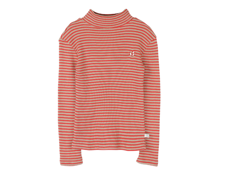 Jenest Tara Turtle Neck Ls T-Shirt - Beige/Red