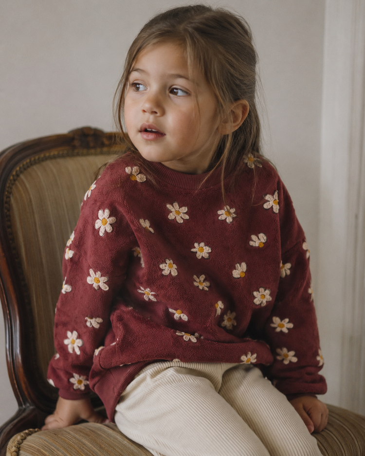 Lotiekids Teddy Sweatshirt DAISIES all over - Washed Brown