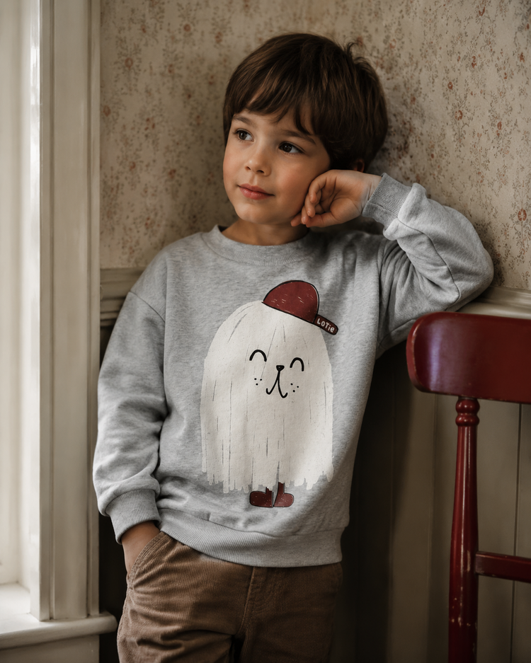 Lotiekids Sweatshirt Brushed Sweat Good Monster - Grey Melange