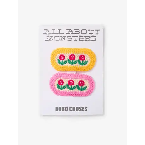 Bobo Choses Stamp Bloom knit hair clips