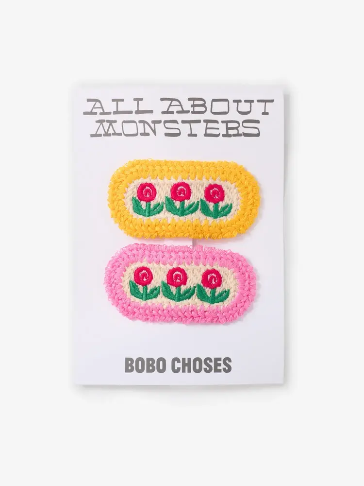 Bobo Choses Stamp Bloom knit hairclips