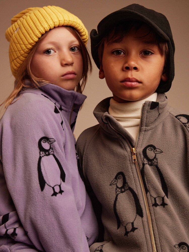 Mini Rodini Penguin aop Fleece Jacket