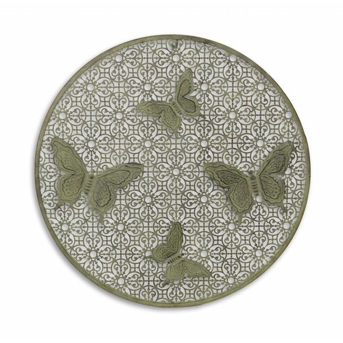 Eliassen Muurdecoratie rond met 4 vlinders Eliassen Muurdecoratie rond met 4 vlinders