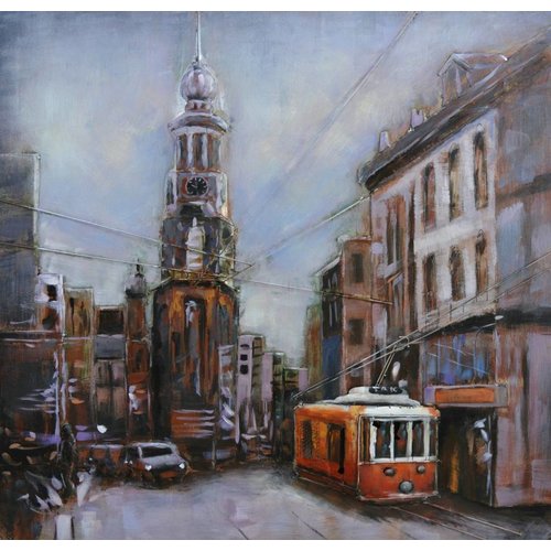 3d schilderij metaal Muntplein 100x100cm 3d schilderij metaal Muntplein 100x100cm