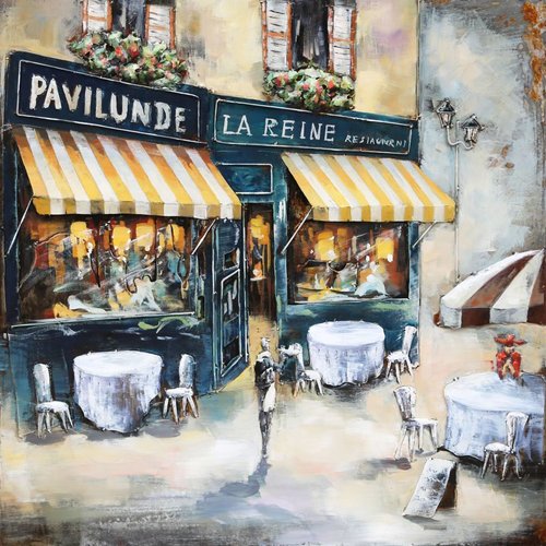 Eliassen Metaal schilderij Bistro 5 100x100cm Eliassen Metaal schilderij Bistro 5 100x100cm