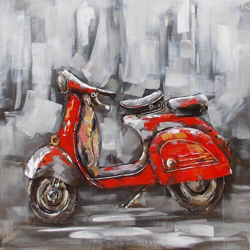 Eliassen 3D schilderij metaal 100x100cm Scooter Eliassen 3D schilderij metaal 100x100cm Scooter