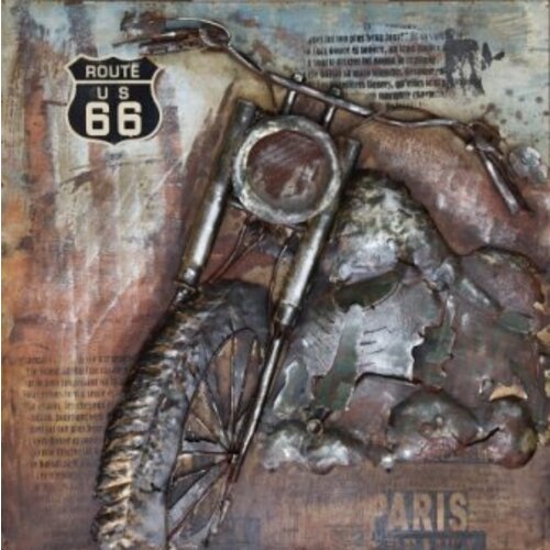 Eliassen 3D schilderij metaal 100x100cm Route 66 Eliassen 3D schilderij metaal 100x100cm Route 66