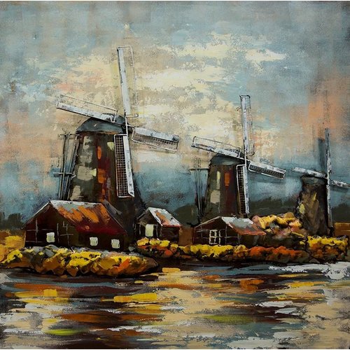 Schilderij 3D metaal 100x100cm De Zaan Schilderij 3D metaal 100x100cm De Zaan