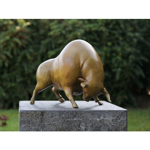 Bronzen stier groene hot platina Bronzen stier groene hot platina