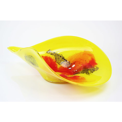Glazen schaal Yellow 65cm Glazen schaal Yellow 65cm