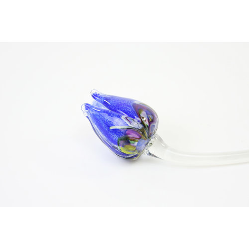 Bloem glas Tulp multi blauw Bloem glas Tulp multi blauw