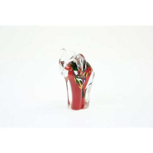 Olifant rood met kleur 13cm Olifant rood met kleur 13cm
